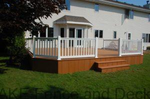 Azek Cypress decking with white vinyl railing