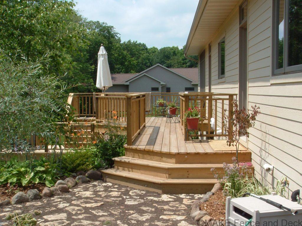 Cedar decking and railing