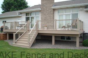 Brownstone Azek decking with Brownstone Azek railing