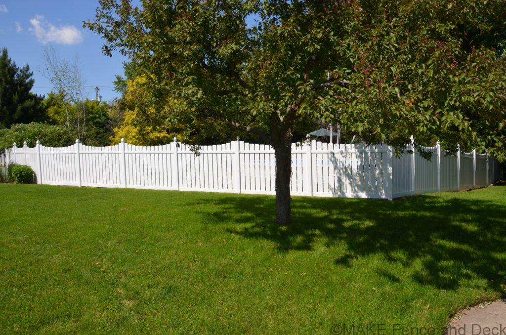 white vinyl picket fence Bloomfield 66” tall