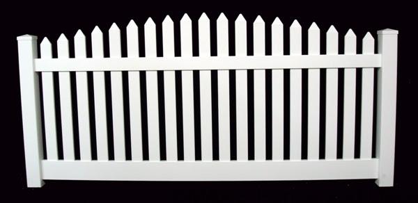 white vinyl picket fence Brookside